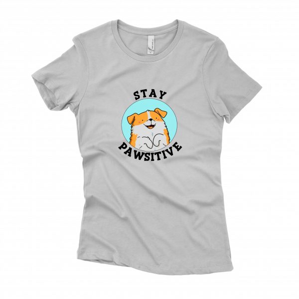 Lady Stay Pawsitive Design Heather Grey