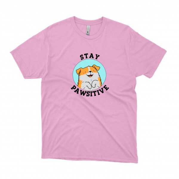 Stay Pawsitive T - Shirt Pink