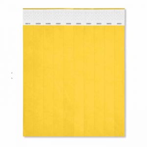 Tyvek Wristbands Yellow Color