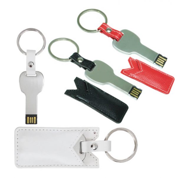 USB Flash Drives Keychains with Leather Case
